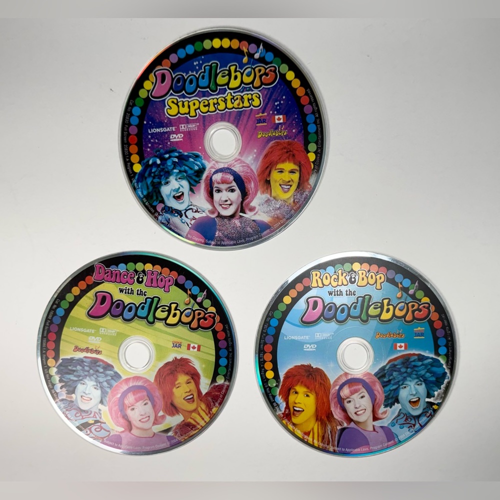 3 Rare Doodlebops DVDs 2004 Pre Disney Playhouse Releases 12 Episodes VG (READ)